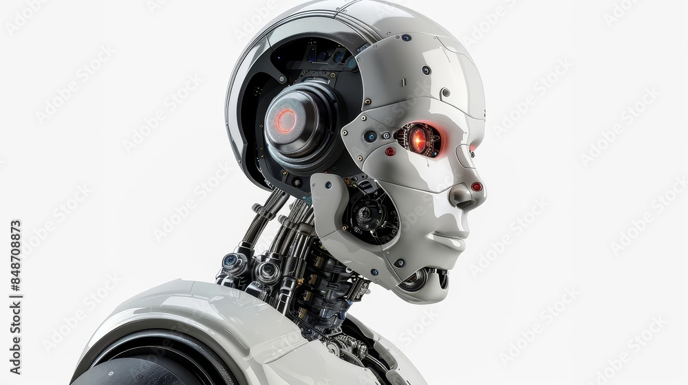 robot with a red eye and a head robot with a red eye and a head