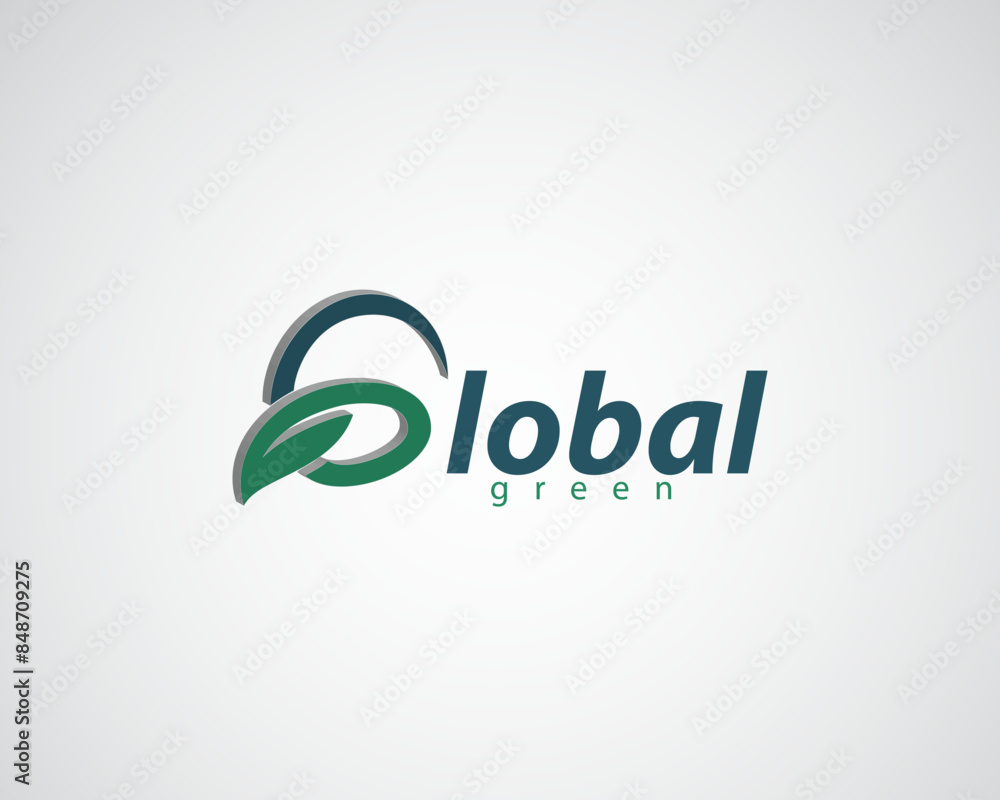 creative g-shaped globe combined with waving leaves logo creative g-shaped globe combined with waving leaves logo