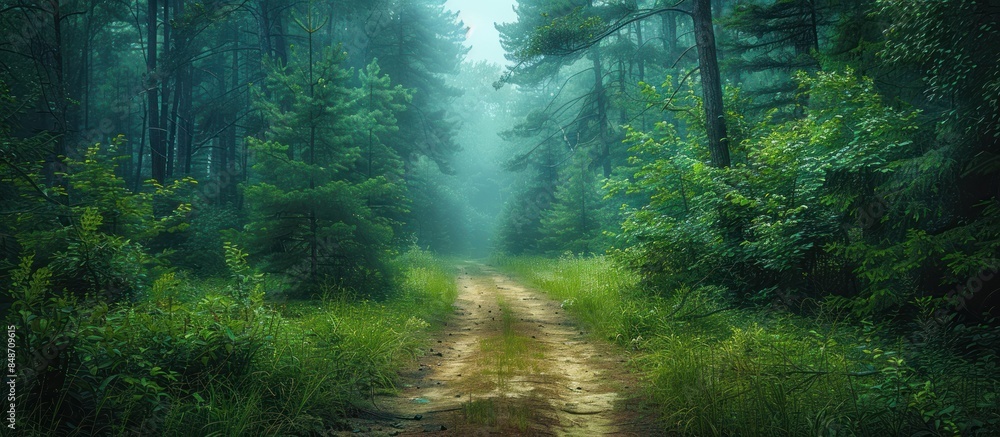 The situation in the forest with beautiful natural composition The situation in the forest with beautiful natural composition