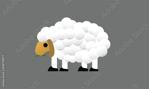 Lamb Animal Simple Flat Design Vector