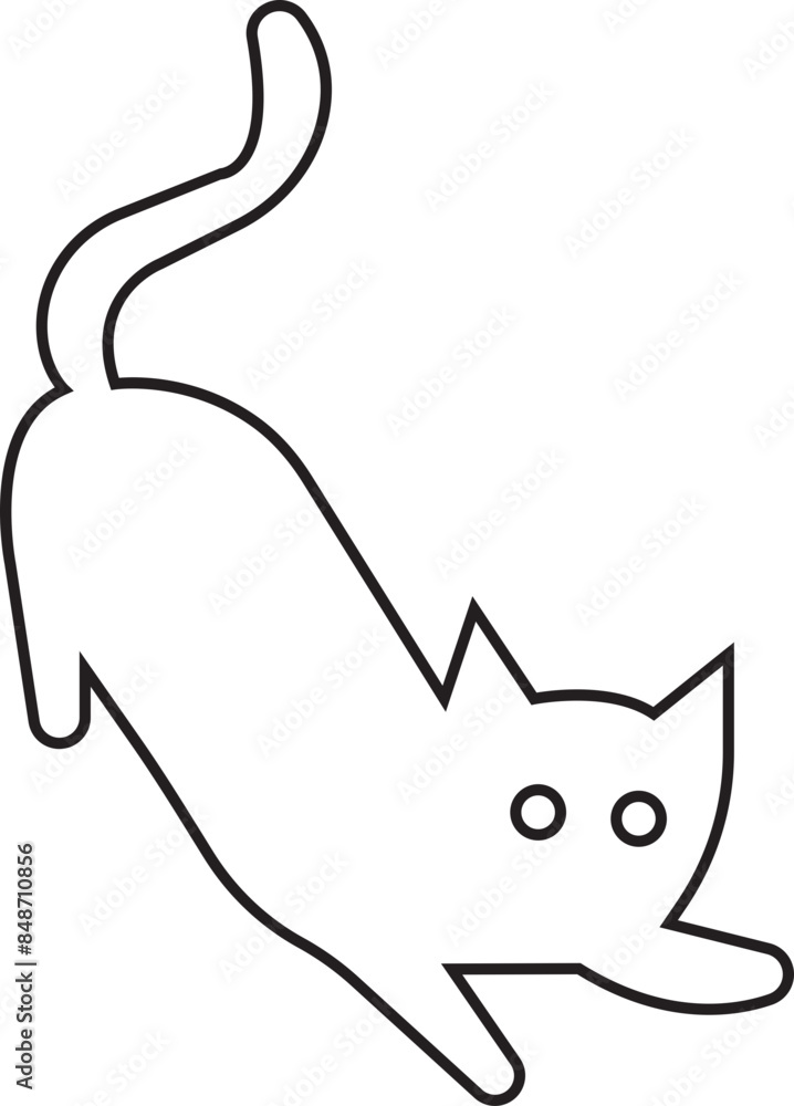 Cat icon in line style. Animal silhouette Black Pet Symbol for templates, website design and infographics, Drawing with children. Home animal sign editable stock isolated on transparent background. Cat icon in line style. Animal silhouette Black Pet Symbol for templates, website design and infographics, Drawing with children. Home animal sign editable stock isolated on transparent background.