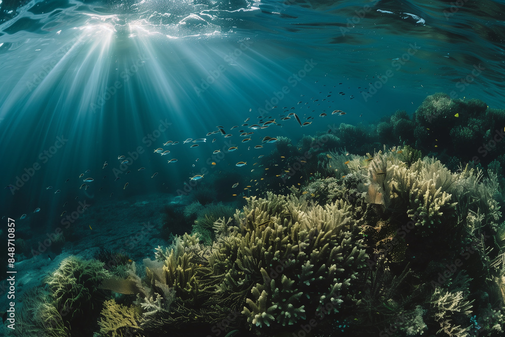 Sea surface from under water view Sea surface from under water view