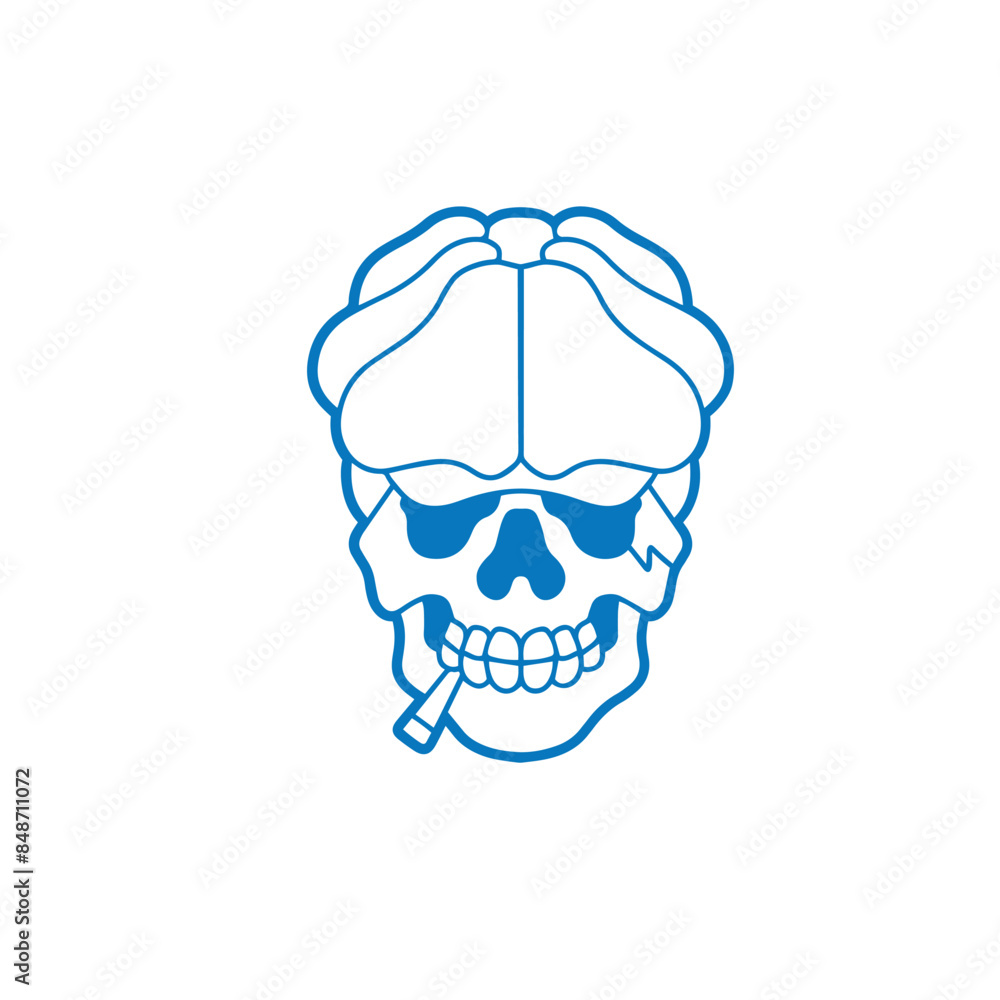 Vector illustration of mafia skull with flat cap
