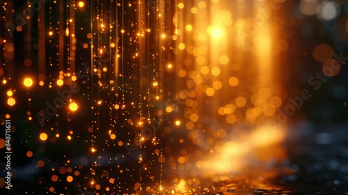 Beautiful glowing golden bokeh background.