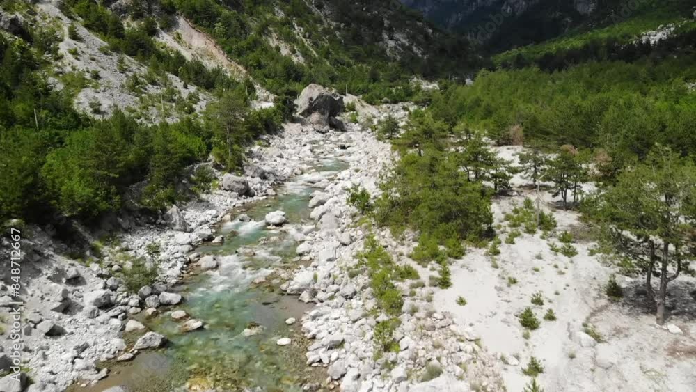 Drone video of mountains ranges of Theth National Park in the Albanian Alps Drone video of mountains ranges of Theth National Park in the Albanian Alps