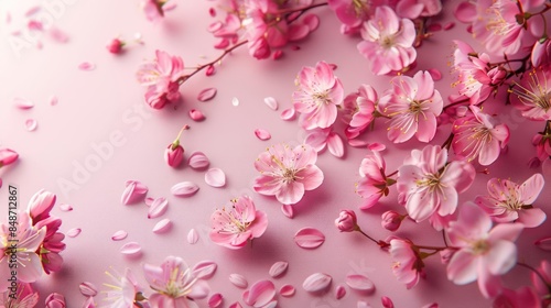 Elegance of Pink Cherry Blossoms in Soft Gradient Hues © GradPlanet