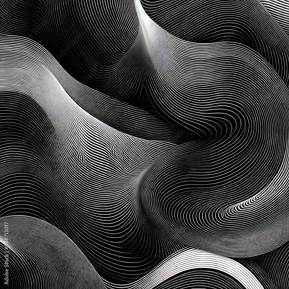 Black abstract background design. Modern wavy line pattern (guilloche curves) in monochrome colors. Premium stripe texture for banner, business backdrop. Black abstract background design. Modern wavy line pattern (guilloche curves) in monochrome colors. Premium stripe texture for banner, business backdrop.
