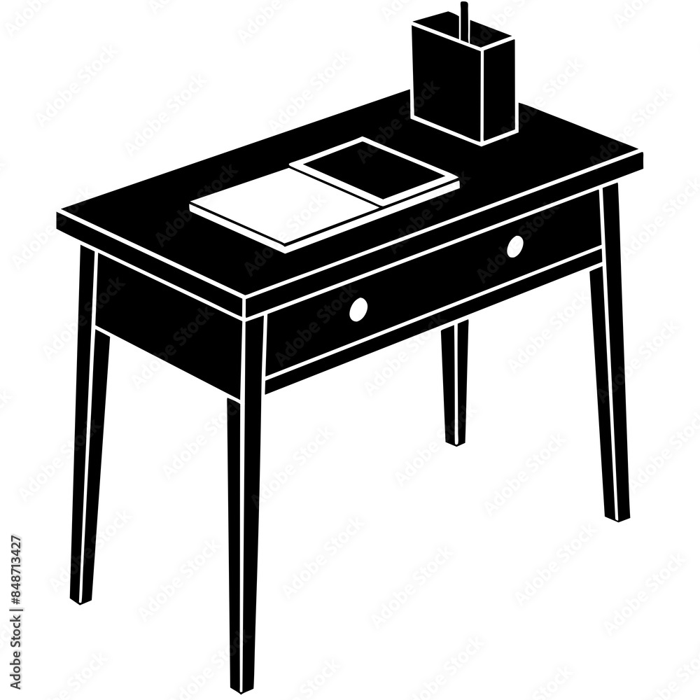 Desk table furniture vector silhouette illustration svg file Desk table furniture vector silhouette illustration svg file