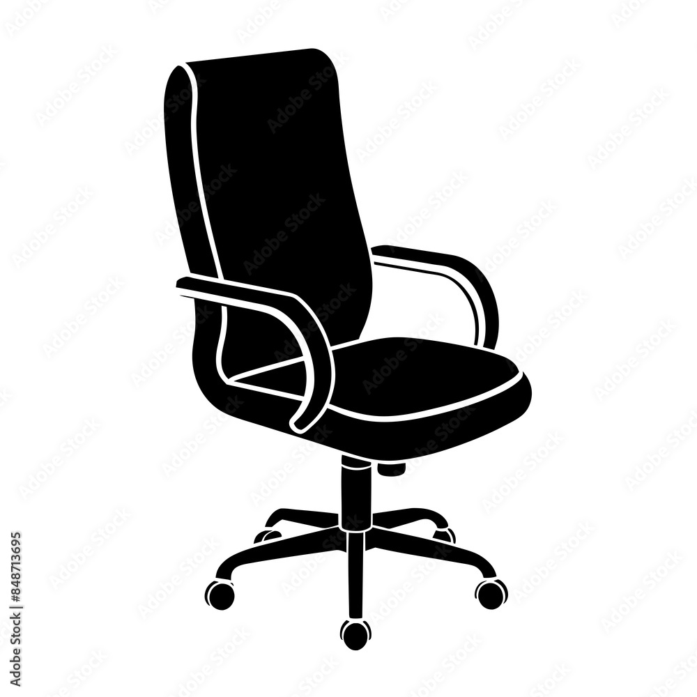 Office Chair vector silhouette illustration svg file Office Chair vector silhouette illustration svg file