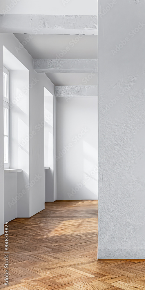 Empty room interior with no furniture, window lighting and copy space. Real Estate concept image or interior design concept. Empty room interior with no furniture, window lighting and copy space. Real Estate concept image or interior design concept.