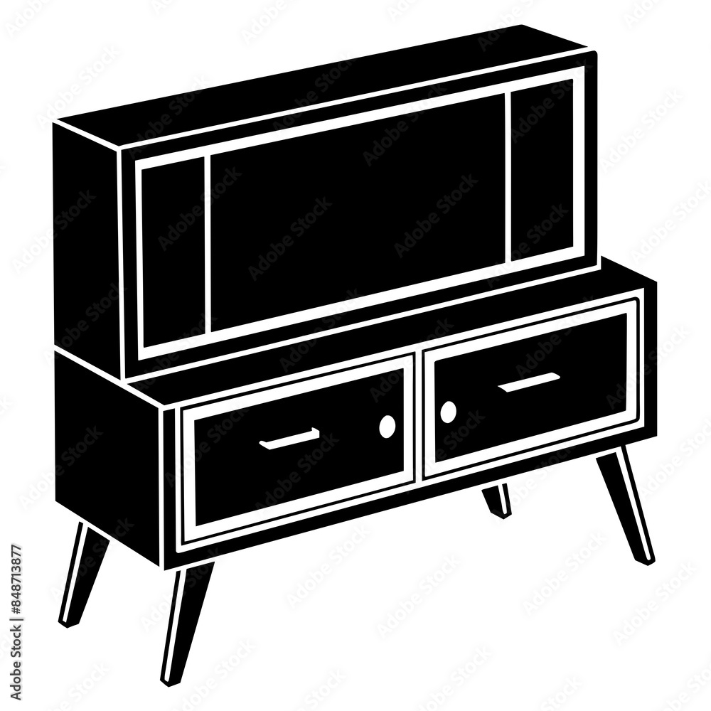 TV stand vector silhouette illustration svg file TV stand vector silhouette illustration svg file