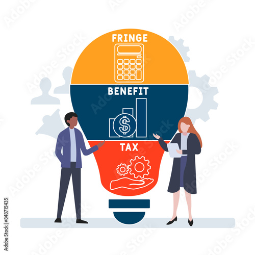 FBT - Fringe Benefit Tax acronym. business concept background. vector illustration concept with keywords and icons. lettering illustration with icons for web banner, flyer, landing pag