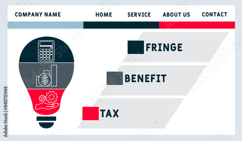 FBT - Fringe Benefit Tax acronym. business concept background. vector illustration concept with keywords and icons. lettering illustration with icons for web banner, flyer, landing pag