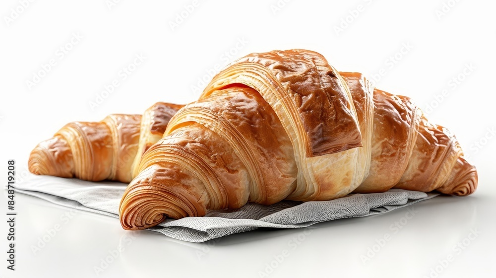 couple of croissants sitting on a napkin couple of croissants sitting on a napkin