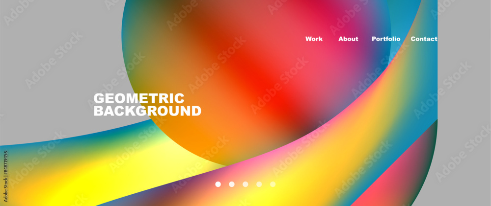 Web page design with geometric elements - circle and wave. Techno art concept. Vector Illustration For Wallpaper, Banner, Background, Card, Book Illustration, landing page Web page design with geometric elements - circle and wave. Techno art concept. Vector Illustration For Wallpaper, Banner, Background, Card, Book Illustration, landing page