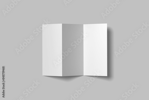 Black white z fold DL trifold brochure mockup