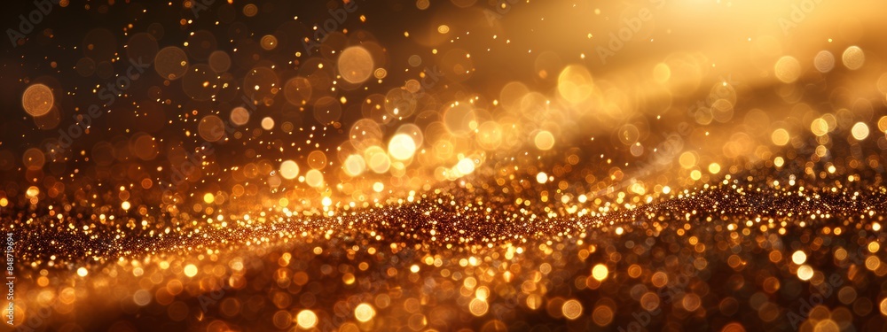 Naklejka premium Many equally small brown Tiny dust floating in the air lined up neatly to form a beautiful pattern. Ultra HD, 8K, --ar 8:3 --stylize 750 Job ID: 5bb99d46-24f9-4aef-98c1-0e201163b7ad