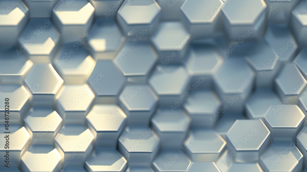 Pristine background highlighted by an intricate 3D honeycomb pattern, casting gentle shadows.