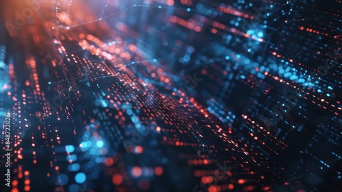 Wallpaper Mural Particle digital cyberspace, digital data network connection concept.cyber futuristic speed tunnel. Torontodigital.ca