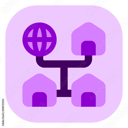 Editable local, home, network, LAN, connection vector icon. Remote work, job, profession, freelance. Part of a big icon set family. Perfect for web and app interfaces, presentations, infographics, etc