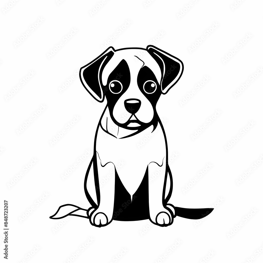 Fototapeta premium doodle dog illustration