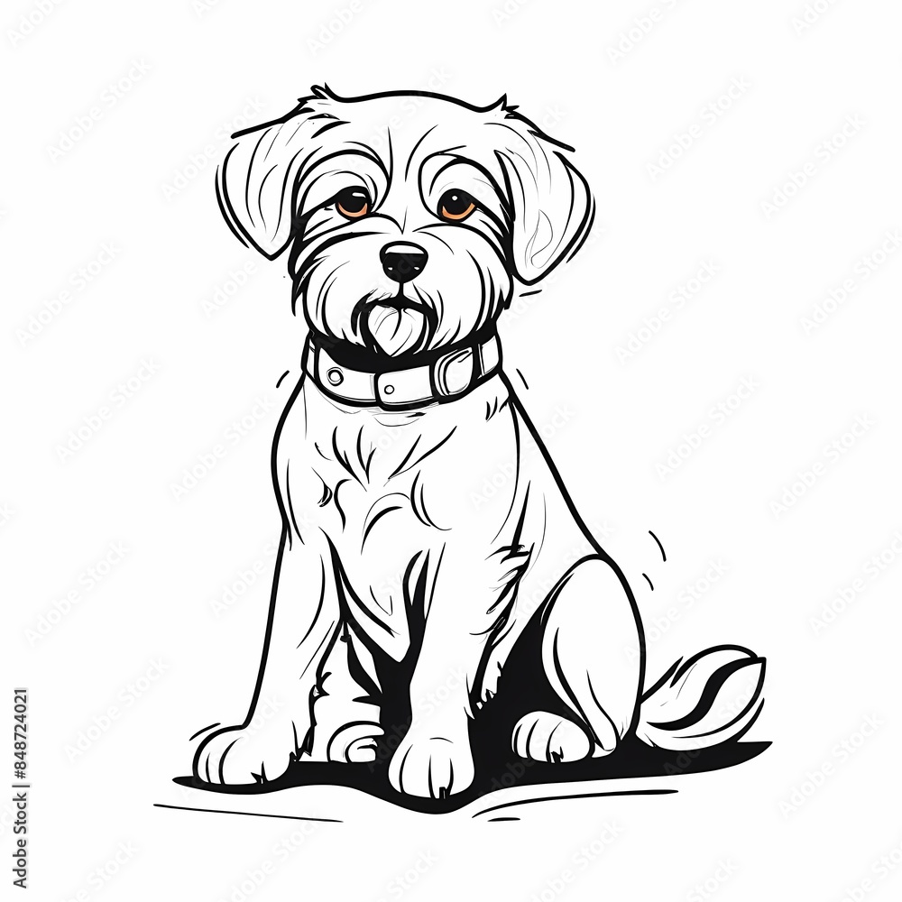 Fototapeta premium doodle dog illustration