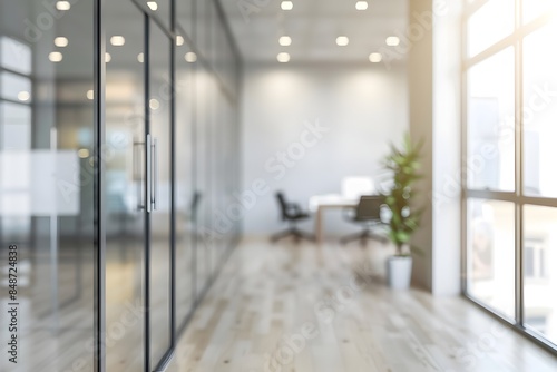 blurred background of office corridors and open spaces. modern business background concept.