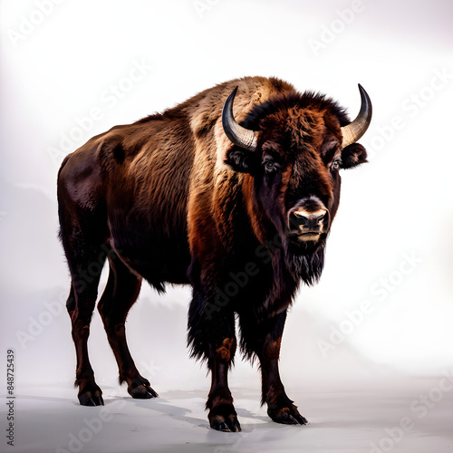 drawing of a Bison white background