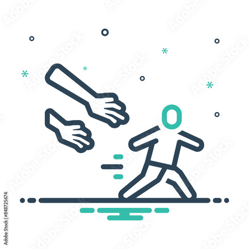 Mix icon for  run away 