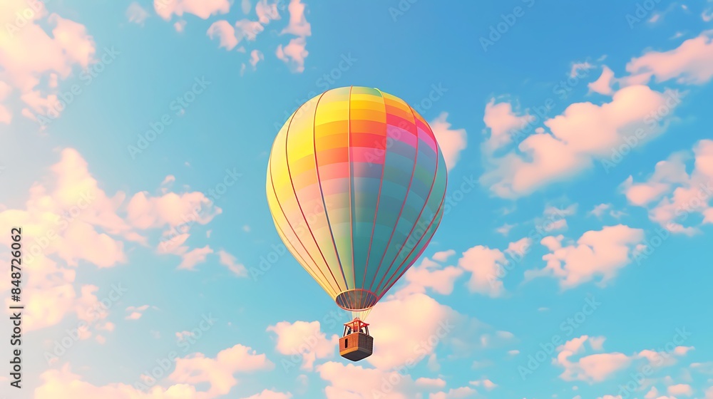 Fototapeta premium A colorful hot air balloon floating in the sky