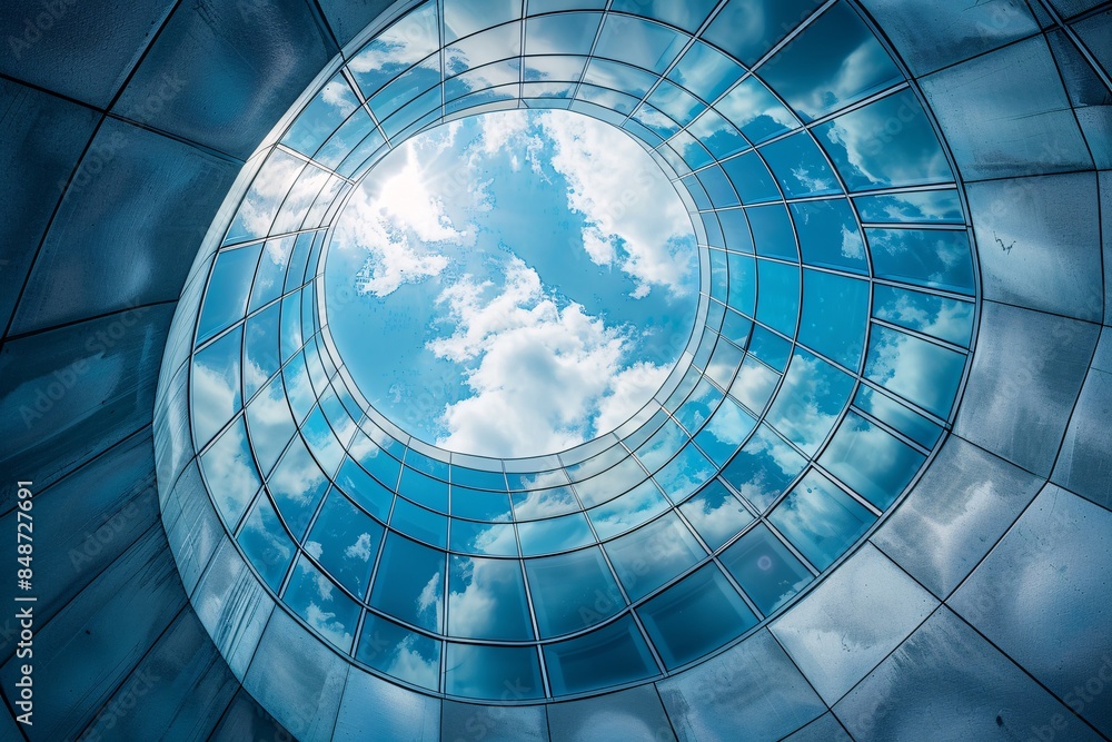 Naklejka premium Visually stunning architectural background featuring a blend of colorful and aesthetically pleasing designs, perfect for enhancing the visual appeal of online meetings and video call wallpapers,