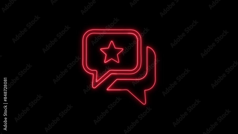 Neon Glowing Topic Discussion Icon and Symbol Animation on Black Background Neon Glowing Topic Discussion Icon and Symbol Animation on Black Background