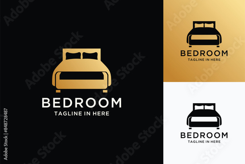 Sleeping bad luxury vector logo design 