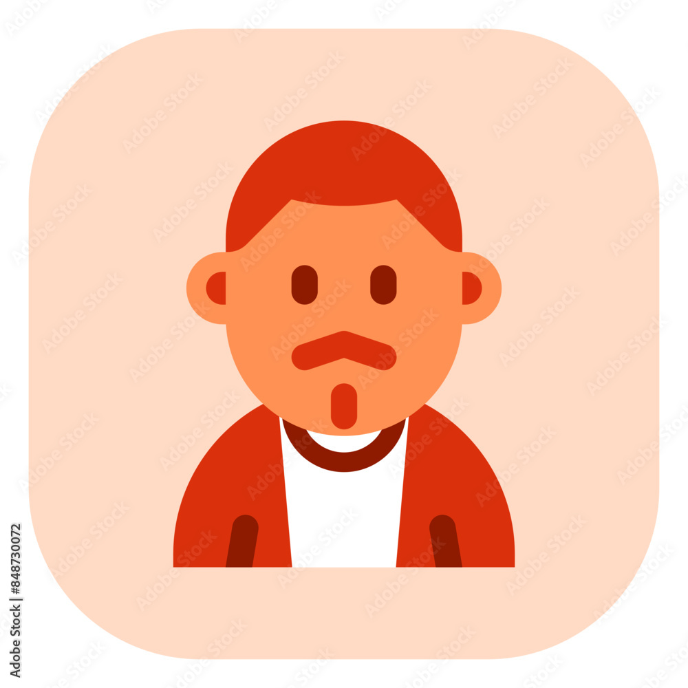 Editable man with buzz haircut and mustache avatar vector icon. User, profile, identity, persona. Part of a big icon set family. Perfect for web and app interfaces, presentations, infographics, etc Editable man with buzz haircut and mustache avatar vector icon. User, profile, identity, persona. Part of a big icon set family. Perfect for web and app interfaces, presentations, infographics, etc