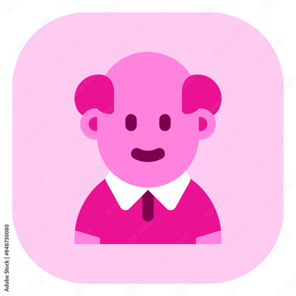 Editable old man grandpa with balding head avatar vector icon. User ...