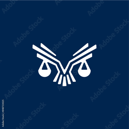 falcon eagle measurement scale law pillar logo vector icon illustration