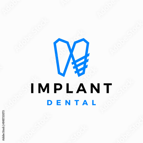 Implant Dental Logo vector icon illustration