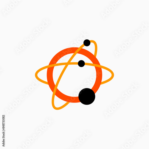 Q letter quantum atom electron logo vector icon illustration