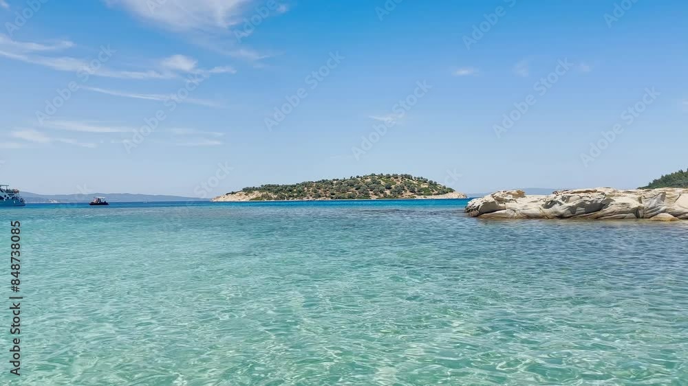 Clean blue flag beaches of Halkidiki Peninsula, Greece Clean blue flag beaches of Halkidiki Peninsula, Greece