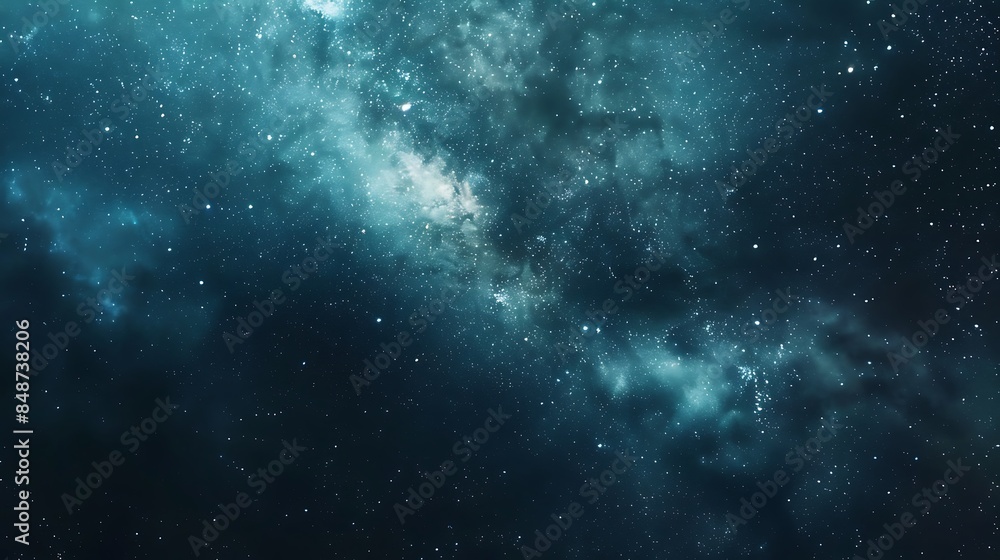  A starry night sky with the Milky Way visible