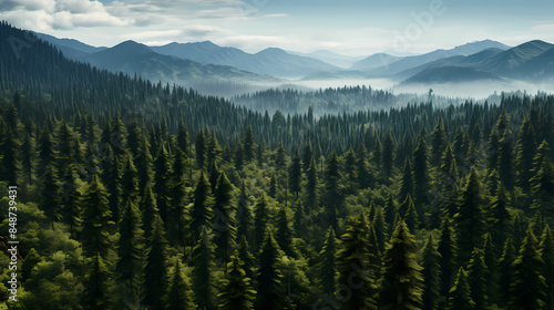 Aerial view of dense forest