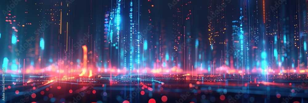 Data Charts Theme with Blue Tones, Technological Sense, Lines, Particles, Ambient Light, and Mysterious Atmosphere Data Charts Theme with Blue Tones, Technological Sense, Lines, Particles, Ambient Light, and Mysterious Atmosphere