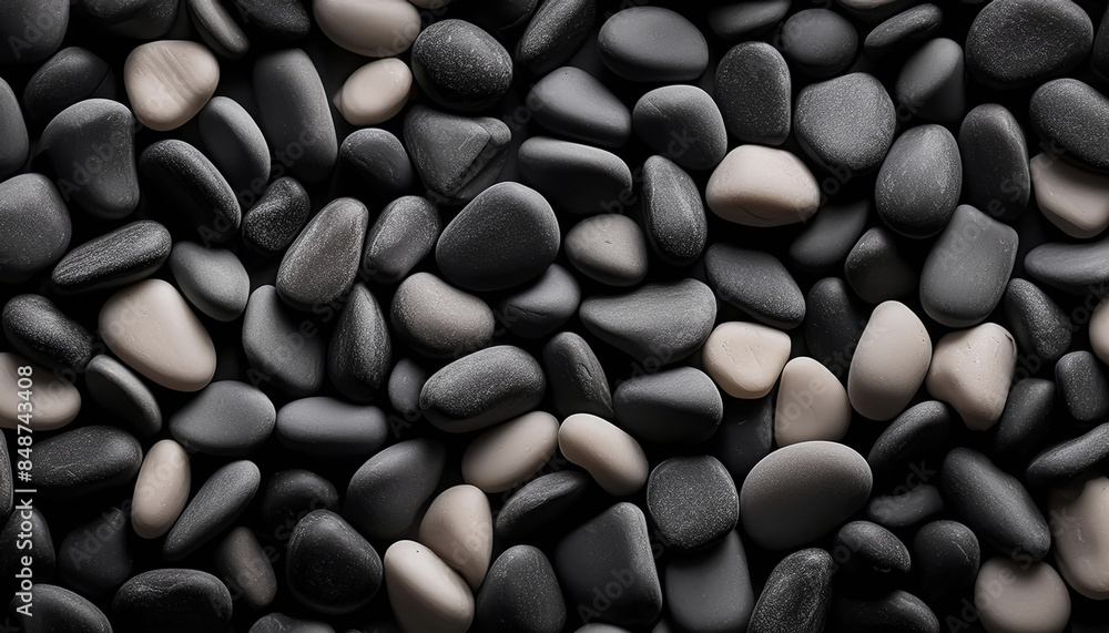 abstract Smooth black stones gravel with a matte finish, monochromatic grayscale palette. natural textures and patterns. abstract Smooth black stones gravel with a matte finish, monochromatic grayscale palette. natural textures and patterns.