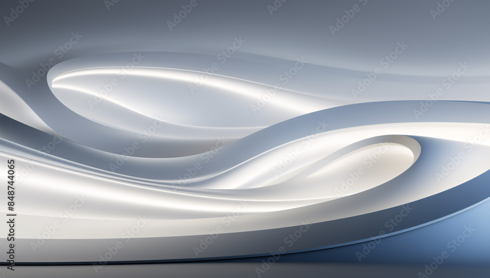 Fototapeta premium 3D Abstract white architectural concept illustration background.