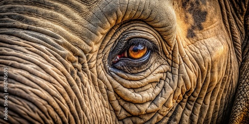 Close up of an elephant's eye showing intricate details, elephant, eye, close up, animal, wildlife, detail, macro, exotic