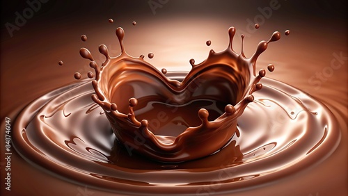 Liquid chocolate forming a heart shape splash , love, heart, chocolate, sweet, dessert, indulgence, romantic, valentine