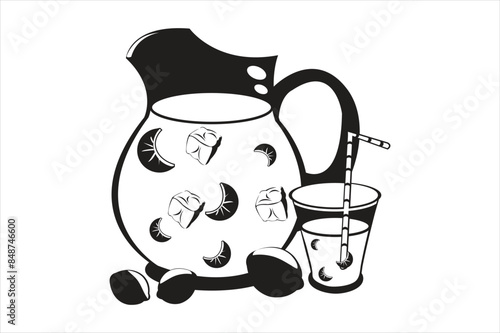 A jug of lemonade could drink with Glass icon vector illustration