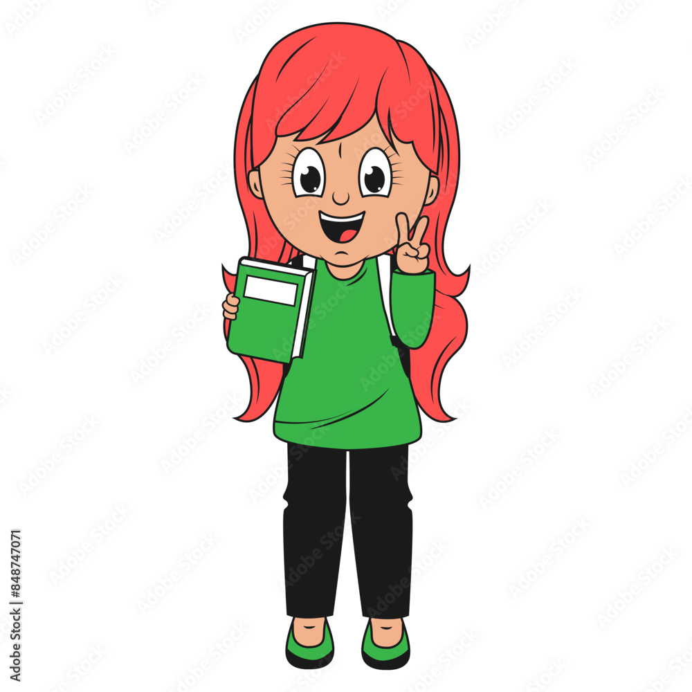 cute girl cartoon