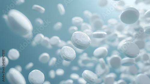 Wallpaper Mural Pharmacy theme, white medicine tablets antibiotic pills Torontodigital.ca