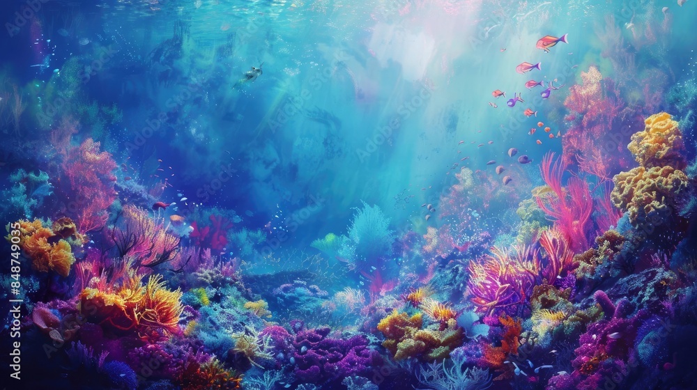 Close-up shot of an enchanted underwater seascape Close-up shot of an enchanted underwater seascape
